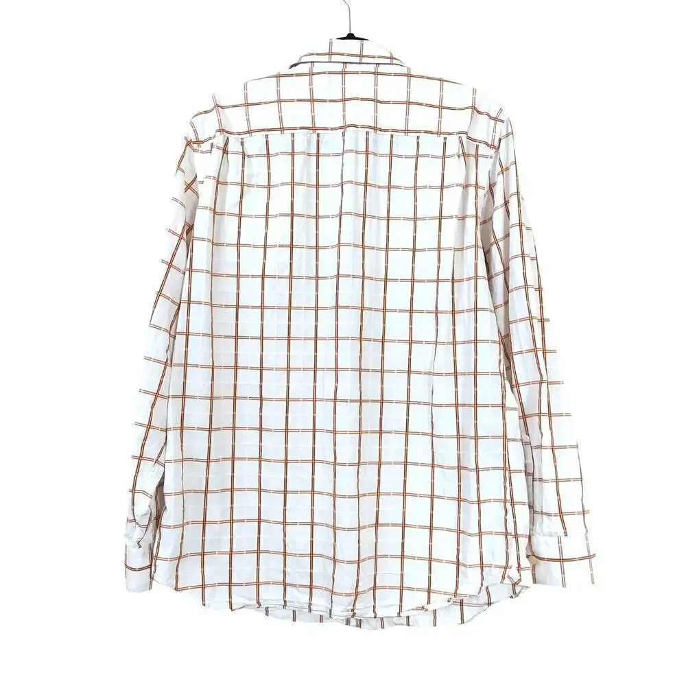 Banana Republic Men's Fitted Multicolor Windowpane Plaid L/S Button Front Shirt